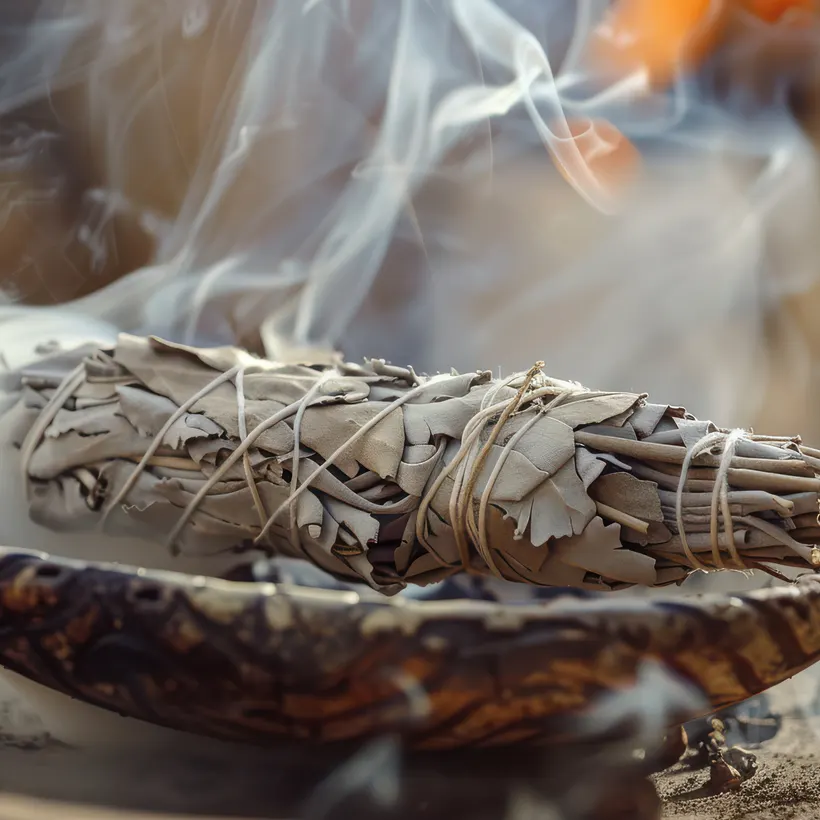 Limpia espiritual con salvia y hierbas ardiendo para protección contra la envidia y el mal de ojo, tradición de Catemaco, Don Jacinto Nahual